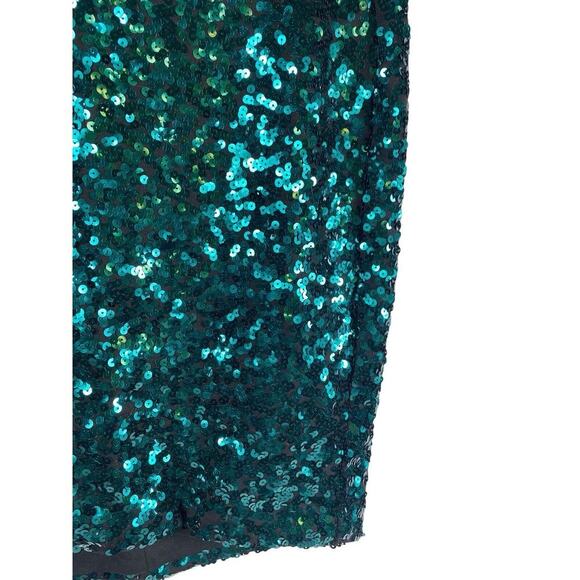 Torrid Skirt Size 1 1X Green Sequin on Black Glam Y2K Sparkle Mermaid Concert - Picture 6 of 9